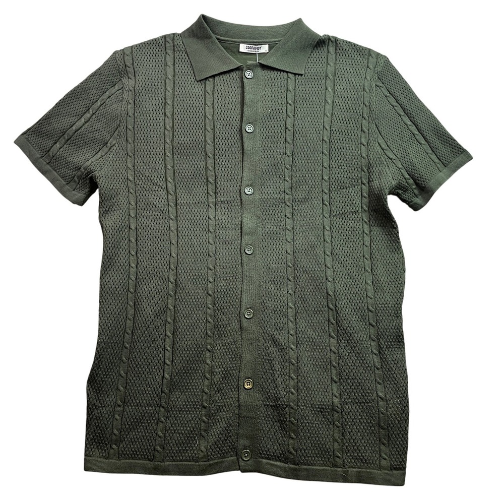 COOFANDY Sweater Mens Small Polo Cartigan Button‎ Preppy Academia Viscose Career